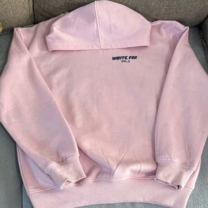 Flawed White Fox Pink Hoodie Sweater